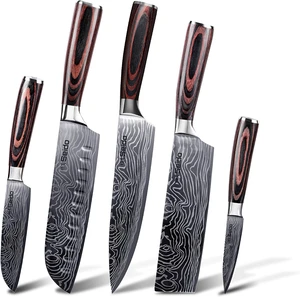 Seido Knives 5-Piece Japanese Master Chef Knife Set - Brown Seido Knives 5-Piece Japanese Master Chef Knife Set - Brown
