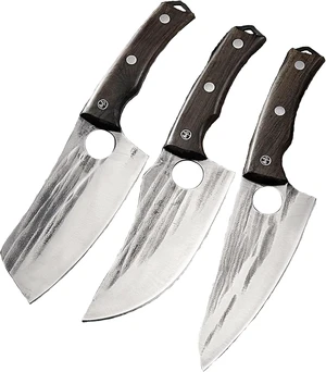 Seido Knives Torio 3-Piece Butcher Knife Set - Brown Seido Knives Torio 3-Piece Butcher Knife Set - Brown
