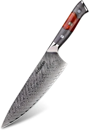 Seido Knives Inferuno Gyuto AUS10 Chef Knife - Red & Black Seido Knives Inferuno Gyuto AUS10 Chef Knife - Red & Black
