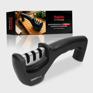 Seido Knives 3-Stage Professional Knife Sharpener - Black Seido Knives 3-Stage Professional Knife Sharpener - Black