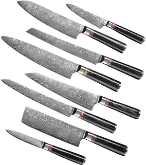 Seido Knives VG-10 Steel Classic 8-Piece Professional Knife Set - Black Seido Knives VG-10 Steel Classic 8-Piece Professional Knife Set - Black