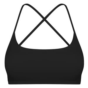 Fresh Fab Finds Women's Cross Back Sports Bra, Open Back, Thin Straps, Low Impact Workout Bra, Black Fresh Fab Finds Women's Cross Back Sports Bra, Open Back, Thin Straps, Low Impact Workout Bra, Black