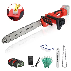 Fresh Fab Finds 16in Electric Cordless Chainsaw, Brushless Battery-Powered Handheld Chainsaw with 2x 21V 3.0Ah Batteries, Charger, Auto Oiler & Safety Switch, Red Fresh Fab Finds 16in Electric Cordless Chainsaw, Brushless Battery-Powered Handheld Chainsaw with 2x 21V 3.0Ah Batteries, Charger, Auto Oiler & Safety Switch, Red