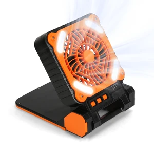 Fresh Fab Finds Solar Camping Fan with LED Lantern, 5200mAh Rechargeable Battery, 4 Fan Speeds, 3 Light Modes, Portable Outdoor Tent Fan, Orange Fresh Fab Finds Solar Camping Fan with LED Lantern, 5200mAh Rechargeable Battery, 4 Fan Speeds, 3 Light Modes, Portable Outdoor Tent Fan, Orange