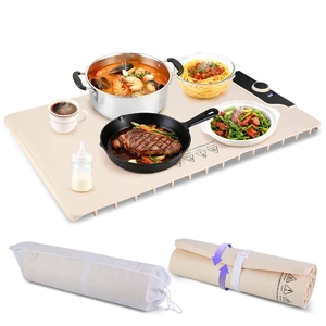 Fresh Fab Finds Food Warming Mat 23.6X15.8In 300W Fast Heating Electric Silicone Food Warmer With 14 Temp Levels 10Hrs Timer Settings Roll-Up Portable Hot Plates - White Fresh Fab Finds Food Warming Mat 23.6X15.8In 300W Fast Heating Electric Silicone Food Warmer With 14 Temp Levels 10Hrs Timer Settings Roll-Up Portable Hot Plates - White