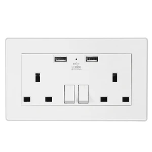 Fresh Fab Finds iMounTEK UK Wall Outlet Dual Wall Plug Socket Duplex 2.1A USB Wall Charger with Plug Switch Light Indicator - White Fresh Fab Finds iMounTEK UK Wall Outlet Dual Wall Plug Socket Duplex 2.1A USB Wall Charger with Plug Switch Light Indicator - White