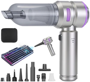 Fresh Fab Find 16000PA Handheld Car Vacuum Cleaner With Brushless Motor 2 Reusable Filters 4 In 1 Portable Cordless Compressed Air Duster & Blower for Car Office Hom - Purple Fresh Fab Find 16000PA Handheld Car Vacuum Cleaner With Brushless Motor 2 Reusable Filters 4 In 1 Portable Cordless Compressed Air Duster & Blower for Car Office Hom - Purple