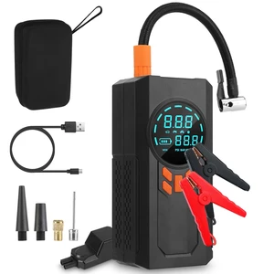 Fresh Fab Find 3000A 150PSI 12V Portable Jump Starter with Air Compressor 9.0L Gas/8.0L Diesel Jumper Box with 3 Light Modes Power Bank LCD Display - Black Fresh Fab Find 3000A 150PSI 12V Portable Jump Starter with Air Compressor 9.0L Gas/8.0L Diesel Jumper Box with 3 Light Modes Power Bank LCD Display - Black
