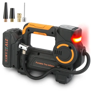 Fresh Fab Find 140W 150PSI 21V Battery Powered Tire Inflator Cordless Air Pump Digital Air Compressor with LED Light for Cars Motorcycles Bicycles Balls - Black Fresh Fab Find 140W 150PSI 21V Battery Powered Tire Inflator Cordless Air Pump Digital Air Compressor with LED Light for Cars Motorcycles Bicycles Balls - Black