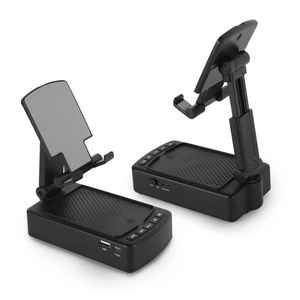 Fresh Fab Find Cell Phone Stand with HD Surround Wireless Speaker Power Bank Portable Foldable Charging Phone Stand with Anti-Slip Base Compatible with Phone Tablet - Black Fresh Fab Find Cell Phone Stand with HD Surround Wireless Speaker Power Bank Portable Foldable Charging Phone Stand with Anti-Slip Base Compatible with Phone Tablet - Black