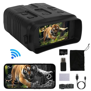 Fresh Fab Find Night Vision Goggles 4K Full-Color Binoculars 10X Zoom with 2624ft Viewing Range 3\'\' Screen 64G MMC Card WIFI APP Control Save Photo and Video for C - Black Fresh Fab Find Night Vision Goggles 4K Full-Color Binoculars 10X Zoom with 2624ft Viewing Range 3\'\' Screen 64G MMC Card WIFI APP Control Save Photo and Video for C - Black