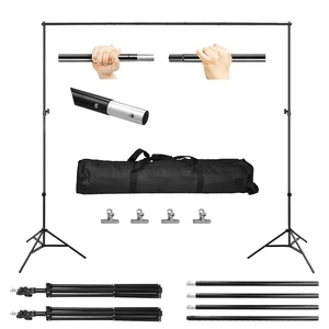 Fresh Fab Find 6.5 x 10ft Photo Video Studio Backdrop Background Stand Adjustable Heavy Duty Photography Backdrop Support Stand Set with Carrying Bag Clamps - Black Fresh Fab Find 6.5 x 10ft Photo Video Studio Backdrop Background Stand Adjustable Heavy Duty Photography Backdrop Support Stand Set with Carrying Bag Clamps - Black