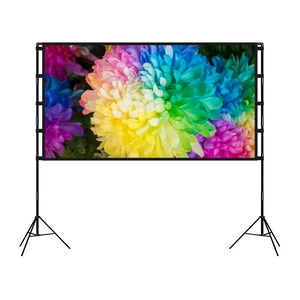 Fresh Fab Find 100inch Projector Screen with Stand 16:9 4K HD Rear Front Wrinkle-Free Portable And Foldable Movie Screen with Carry Bag For Indoor Outdoor Home Theat - Black Fresh Fab Find 100inch Projector Screen with Stand 16:9 4K HD Rear Front Wrinkle-Free Portable And Foldable Movie Screen with Carry Bag For Indoor Outdoor Home Theat - Black
