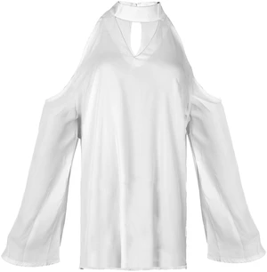 Fresh Fab Find Womens Off Shoulder V-Neck Long Sleeve Solid T-Shirt - White Fresh Fab Find Womens Off Shoulder V-Neck Long Sleeve Solid T-Shirt - White