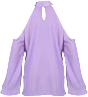 Fresh Fab Find Womens Off Shoulder V-Neck Long Sleeve Solid T-Shirt - Purple Fresh Fab Find Womens Off Shoulder V-Neck Long Sleeve Solid T-Shirt - Purple