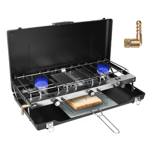 Fresh Fab Find 3 Burner Camping Stove 20000 BTU Portable Foldable Propane Stove With Toast Tray Windshield Portable Handle Outdoor Cooking Gas Stove For RV Camping B - Black Fresh Fab Find 3 Burner Camping Stove 20000 BTU Portable Foldable Propane Stove With Toast Tray Windshield Portable Handle Outdoor Cooking Gas Stove For RV Camping B - Black