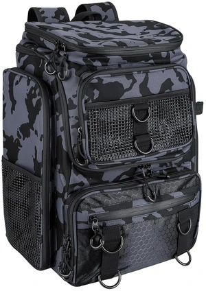 Fresh Fab Find 42L/11Gal Fishing Backpack Large Capacity Fishing Tackle Storage Bag with Rod Holders 16-Pocket Water-Resistant with Divider Adjustable Padded Straps - Black Fresh Fab Find 42L/11Gal Fishing Backpack Large Capacity Fishing Tackle Storage Bag with Rod Holders 16-Pocket Water-Resistant with Divider Adjustable Padded Straps - Black