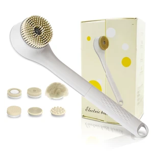 Fresh Fab Find Electric Bath Brush Body Scrubber Rechargeable Massaging Spin Brush with 6 Shower Brush Heads 3 Rotating Modes Extended Handle - White Fresh Fab Find Electric Bath Brush Body Scrubber Rechargeable Massaging Spin Brush with 6 Shower Brush Heads 3 Rotating Modes Extended Handle - White