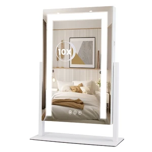 Fresh Fab Find Vanity Mirror with Light 3 Lighting Colors Dimmable Brightness Smart Touch Control 10X Magnifying Mirror 360°Rotation LED Lighted Makeup Mirror for De - White Fresh Fab Find Vanity Mirror with Light 3 Lighting Colors Dimmable Brightness Smart Touch Control 10X Magnifying Mirror 360°Rotation LED Lighted Makeup Mirror for De - White