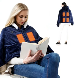 Fresh Fab Find Wearable Heated Throw Blanket Double-Sided Flannel Portable Electric Heating Hoodie For Women Men Machine Washable 3 Heating Levels Battery Operated - Blue Fresh Fab Find Wearable Heated Throw Blanket Double-Sided Flannel Portable Electric Heating Hoodie For Women Men Machine Washable 3 Heating Levels Battery Operated - Blue