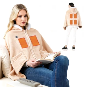Fresh Fab Find Wearable Heated Throw Blanket Double-Sided Flannel Portable Electric Heating Hoodie For Women Men Machine Washable 3 Heating Levels Battery Operated - Beige Fresh Fab Find Wearable Heated Throw Blanket Double-Sided Flannel Portable Electric Heating Hoodie For Women Men Machine Washable 3 Heating Levels Battery Operated - Beige