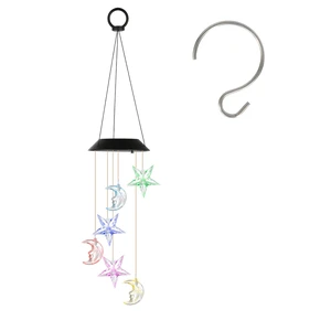 Fresh Fab Find Solar Moon and Star Wind Chime 7 Color Changing Wind Chime for Outside IPX4 Waterproof Outdoor Garden Yard Decor - Multicolor Fresh Fab Find Solar Moon and Star Wind Chime 7 Color Changing Wind Chime for Outside IPX4 Waterproof Outdoor Garden Yard Decor - Multicolor