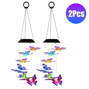 Fresh Fab Find 2Pack Solar Butterfly Wind Chimes 7 Color Changing Wind Chimes for Outside IPX4 Waterproof Outdoor Garden Yard Decor - Multicolor Fresh Fab Find 2Pack Solar Butterfly Wind Chimes 7 Color Changing Wind Chimes for Outside IPX4 Waterproof Outdoor Garden Yard Decor - Multicolor
