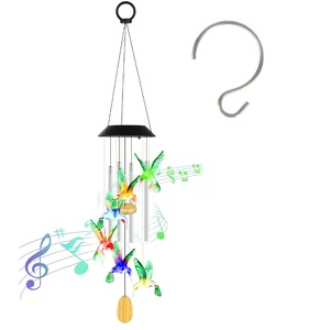 Fresh Fab Find Solar Hummingbird Wind Chime with Aluminum Tubes 7 Color Changing Wind Chime for Outside IPX4 Waterproof Outdoor Garden Yard Decor - Multicolor Fresh Fab Find Solar Hummingbird Wind Chime with Aluminum Tubes 7 Color Changing Wind Chime for Outside IPX4 Waterproof Outdoor Garden Yard Decor - Multicolor