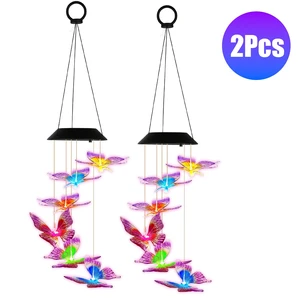 Fresh Fab Find 2Pack Solar Butterfly Wind Chimes 7 Color Changing Wind Chimes for Outside IPX4 Waterproof Outdoor Garden Yard Decor - Multicolor Fresh Fab Find 2Pack Solar Butterfly Wind Chimes 7 Color Changing Wind Chimes for Outside IPX4 Waterproof Outdoor Garden Yard Decor - Multicolor