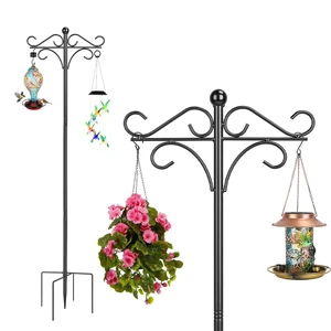 Fresh Fab Find 2 Packs 76in Heavy Duty Double Shepherds Hook Bird Feeder Pole Garden Hanging Holder with 4 Adjustable Height 5 Prong Base for Bird Feeder Garden Plan - Black Fresh Fab Find 2 Packs 76in Heavy Duty Double Shepherds Hook Bird Feeder Pole Garden Hanging Holder with 4 Adjustable Height 5 Prong Base for Bird Feeder Garden Plan - Black
