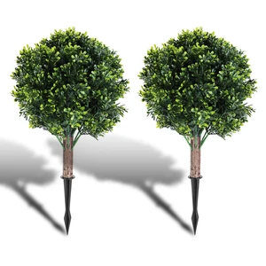 Fresh Fab Find 2 Packs Faux Boxwood Ball Trees Artificial Peanut Topiary Tree UV Resistant Artificial Shrubs Fake Plants Evergreen Artificial Bush with Ground Spike Fresh Fab Find 2 Packs Faux Boxwood Ball Trees Artificial Peanut Topiary Tree UV Resistant Artificial Shrubs Fake Plants Evergreen Artificial Bush with Ground Spike