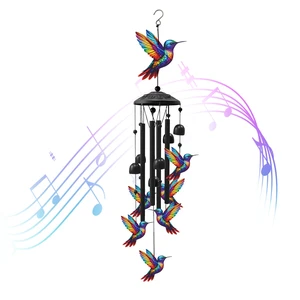 Fresh Fab Find Hummingbird Wind Chimes for Outside Metal Wind Chimes with Aluminum Tubes Deep Soothing Sound Decor for Garden Yard Home Patio Gift for Women Men - Black Fresh Fab Find Hummingbird Wind Chimes for Outside Metal Wind Chimes with Aluminum Tubes Deep Soothing Sound Decor for Garden Yard Home Patio Gift for Women Men - Black