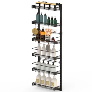 Fresh Fab Find Over-the-Door Pantry Organizer 6-Tier Steel Rack 110LBS Load Capacity - Black Fresh Fab Find Over-the-Door Pantry Organizer 6-Tier Steel Rack 110LBS Load Capacity - Black
