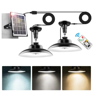 Fresh Fab Find 2Pack Solar Shed Lights with Separate Panel Wall Mounted Solar Pendant Light Indoor Outdoor with Remote Timer 3 Modes 3 Light Colors IP 55 Waterproof - Black Fresh Fab Find 2Pack Solar Shed Lights with Separate Panel Wall Mounted Solar Pendant Light Indoor Outdoor with Remote Timer 3 Modes 3 Light Colors IP 55 Waterproof - Black