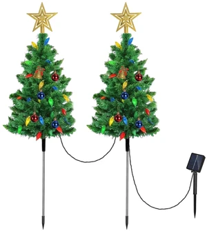 Fresh Fab Find 2Pack 37.4in Height Solar Christmas Tree With 100 Colorful LED Beads 8 Lighting Modes For Xmas Decoration IP44 Waterproof Outdoor Pathway Stake Light - Multicolor Fresh Fab Find 2Pack 37.4in Height Solar Christmas Tree With 100 Colorful LED Beads 8 Lighting Modes For Xmas Decoration IP44 Waterproof Outdoor Pathway Stake Light - Multicolor
