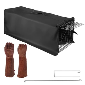 Fresh Fab Find Humane Cat Trap Cage With Waterproof Cover Gloves Catch Release Live Animal Rodent Cage Collapsible Galvanized Wire for Raccoons Beavers Groundhogs Fo - Black Fresh Fab Find Humane Cat Trap Cage With Waterproof Cover Gloves Catch Release Live Animal Rodent Cage Collapsible Galvanized Wire for Raccoons Beavers Groundhogs Fo - Black