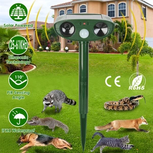 Fresh Fab Find Solar Ultrasonic Animal Repeller Motion Sensor IPX4 for Garden Yard - Green Fresh Fab Find Solar Ultrasonic Animal Repeller Motion Sensor IPX4 for Garden Yard - Green