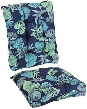 Fresh Fab Find 2Pcs Waterproof Rocking Chair Cushion Upper And Lower Back And Seat Sets with Non-Slip Ties Oxford Cloth Surface Polyester Filling Comfortable for Ind - Black Cyan Leaf Fresh Fab Find 2Pcs Waterproof Rocking Chair Cushion Upper And Lower Back And Seat Sets with Non-Slip Ties Oxford Cloth Surface Polyester Filling Comfortable for Ind - Black Cyan Leaf