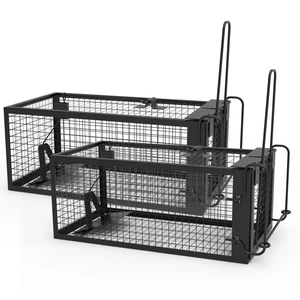 Fresh Fab Find 2 Pack Rat Trap Cage Humane Live Rodent Trap Cage Galvanized Iron Mice Mouse Control Bait Catch with Detachable U Shaped Rod - Black Fresh Fab Find 2 Pack Rat Trap Cage Humane Live Rodent Trap Cage Galvanized Iron Mice Mouse Control Bait Catch with Detachable U Shaped Rod - Black