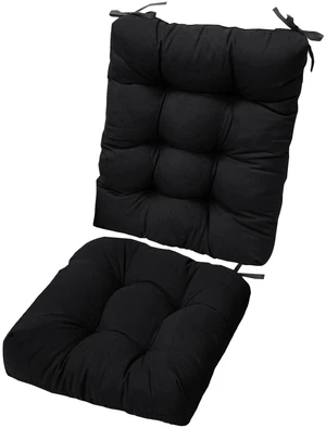 Fresh Fab Find 2Pcs Waterproof Rocking Chair Cushion Upper And Lower Back And Seat Sets with Non-Slip Ties Oxford Cloth Surface Polyester Filling Comfortable for Ind - Black Fresh Fab Find 2Pcs Waterproof Rocking Chair Cushion Upper And Lower Back And Seat Sets with Non-Slip Ties Oxford Cloth Surface Polyester Filling Comfortable for Ind - Black