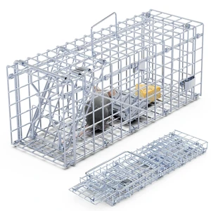 Fresh Fab Find 2Pcs Foldable Rat Trap Cage Humane Live Rodent Trap Cage Galvanized Iron Mice Mouse Control Bait Catch with Detachable L Shaped Rod For Kitchen Garden - Silver Fresh Fab Find 2Pcs Foldable Rat Trap Cage Humane Live Rodent Trap Cage Galvanized Iron Mice Mouse Control Bait Catch with Detachable L Shaped Rod For Kitchen Garden - Silver