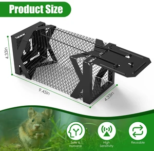 Fresh Fab Find 2Pcs Rat Traps Humane Live Mouse Cage Easy To Catch And Release For Voles Rats Mice Rodents Hamsters Reusable Indoor Outdoor Use - Black Fresh Fab Find 2Pcs Rat Traps Humane Live Mouse Cage Easy To Catch And Release For Voles Rats Mice Rodents Hamsters Reusable Indoor Outdoor Use - Black