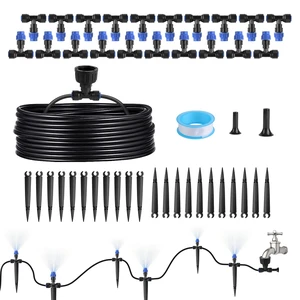 Fresh Fab Find 75FT Mist Drip Irrigation System with Adjustable Misting Nozzle Quick Connect Automatic Garden Watering System for Garden Lawn Patio Flower Bed - Black Fresh Fab Find 75FT Mist Drip Irrigation System with Adjustable Misting Nozzle Quick Connect Automatic Garden Watering System for Garden Lawn Patio Flower Bed - Black