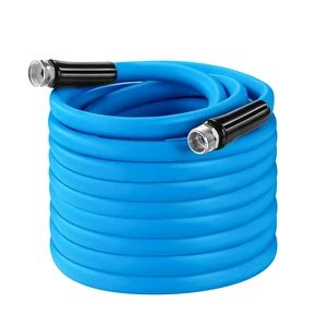 Fresh Fab Find 25FT/50FT 5/8" Non-Expanding Flexible Garden Hose Heavy Duty PVC Water Hose Leak-Resistant Kink-Free All-weather Burst 500PSI - Blue Fresh Fab Find 25FT/50FT 5/8" Non-Expanding Flexible Garden Hose Heavy Duty PVC Water Hose Leak-Resistant Kink-Free All-weather Burst 500PSI - Blue