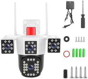 Fresh Fab Find 1080P HD 4-Lens Security Camera 360° View WiFi Pan & Tilt Surveillance Camera With Full Color Night Vision Auto Motion Tracking 2-Way Audio Spotlights - Black Fresh Fab Find 1080P HD 4-Lens Security Camera 360° View WiFi Pan & Tilt Surveillance Camera With Full Color Night Vision Auto Motion Tracking 2-Way Audio Spotlights - Black
