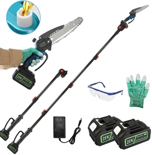 Fresh Fab Find 2-in-1 8 Cordless Pole Saw & Mini Chainsaw w/ 2×21V Batteries & Extender - Black Fresh Fab Find 2-in-1 8 Cordless Pole Saw & Mini Chainsaw w/ 2×21V Batteries & Extender - Black