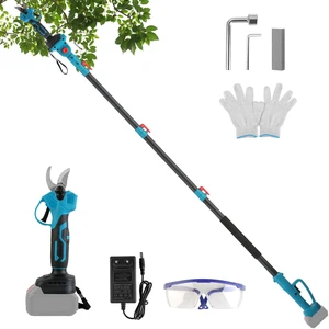 Fresh Fab Find 2-In-1 Electric Pruning Shear with Extension Pole 21V 4.0Ah Batteries Powered Cordless Pruner Reach 13FT High 0.98in Cutting Diameter for Tree Trimmin - Black Fresh Fab Find 2-In-1 Electric Pruning Shear with Extension Pole 21V 4.0Ah Batteries Powered Cordless Pruner Reach 13FT High 0.98in Cutting Diameter for Tree Trimmin - Black