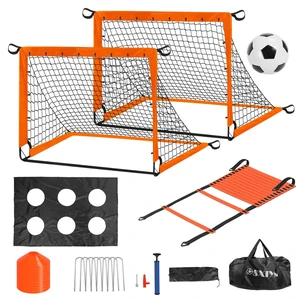 Fresh Fab Find Kids Soccer Goals Set For Backyard Portable Soccer Training Equipment with Ball Pump Cones Agility Ladder Target Carry Bag For Toddler Age 3+ Outdoor - Multi Fresh Fab Find Kids Soccer Goals Set For Backyard Portable Soccer Training Equipment with Ball Pump Cones Agility Ladder Target Carry Bag For Toddler Age 3+ Outdoor - Multi