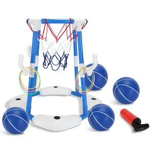Fresh Fab Find Summer Pool Basketball Hoop Toy Set With 4 Basketballs 4 Circles Pump Floating Swimming Pool Basketball Games Poolside Water Play Toy For 3-12Years Ol - Blue Fresh Fab Find Summer Pool Basketball Hoop Toy Set With 4 Basketballs 4 Circles Pump Floating Swimming Pool Basketball Games Poolside Water Play Toy For 3-12Years Ol - Blue