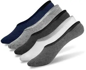 Fresh Fab Finds No Show Socks 5 Pairs Breathable Non-Slip Invisible Low Cut Boat Socks - Multi - One size